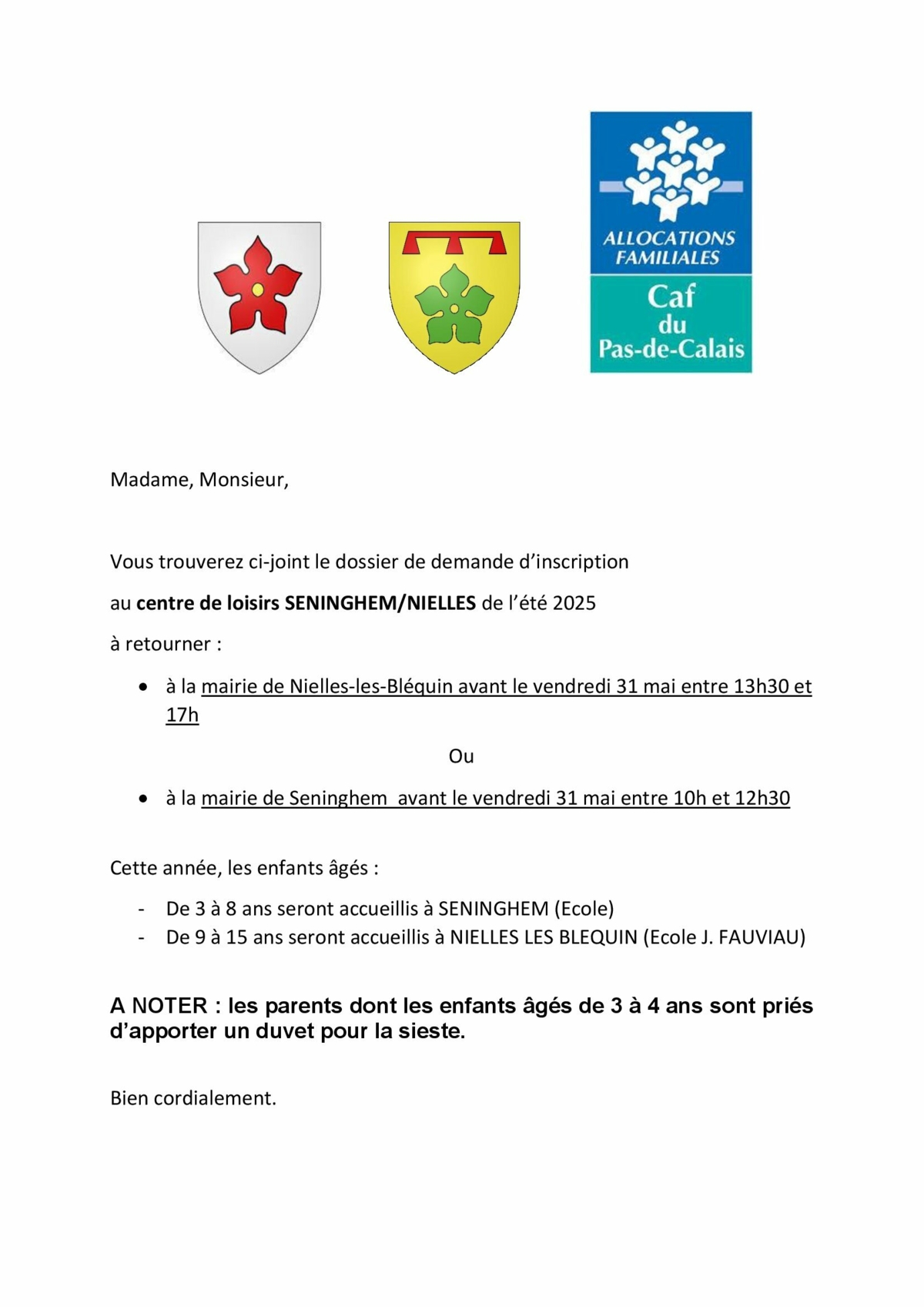 lettre accompagnement dossier inscription