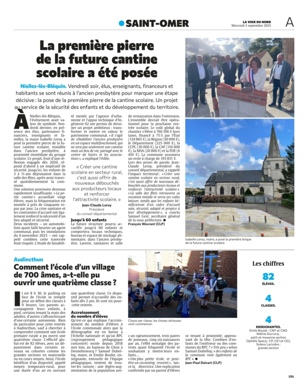 Article VDN 1ère Pierre cantine